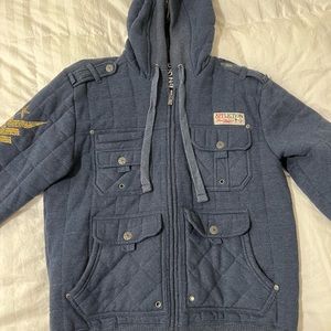 AFFLICTION MEN'S JACKET Size M. Beautiful excellent condition blue jacket